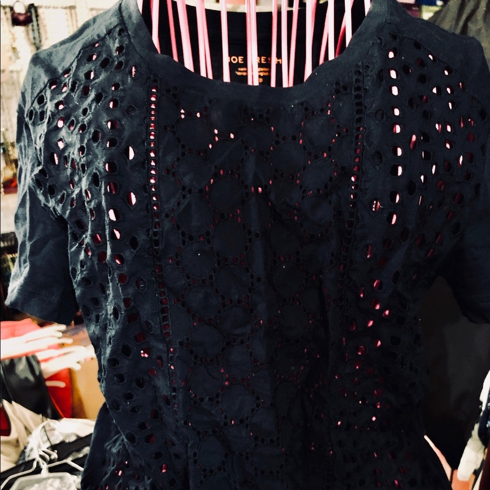 Joe Fresh navy blue eyelet top size XS